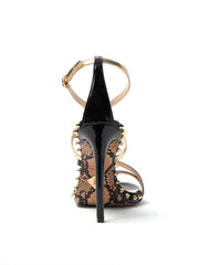 PATENT LEATHER SHINY SPIKE STACI SANDAL