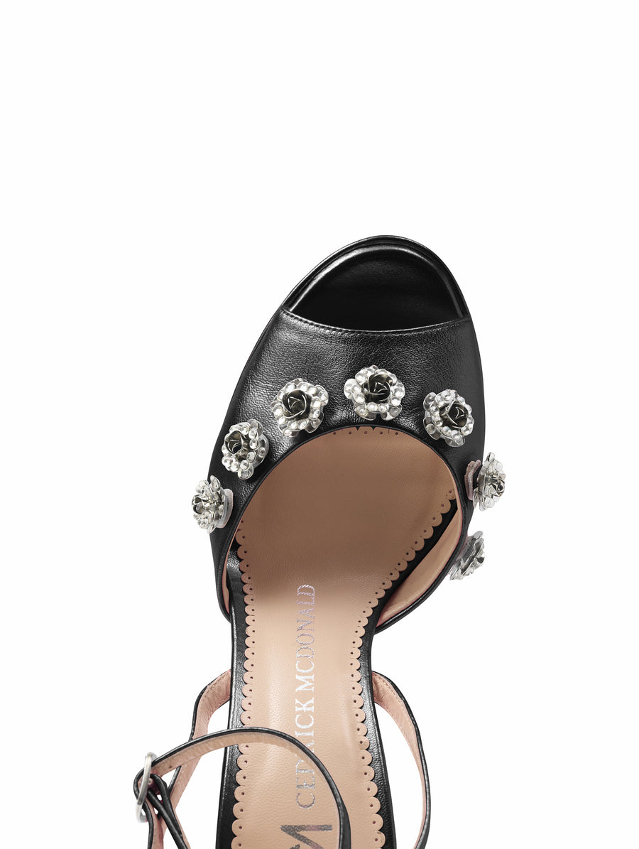 Black Metallic Emiliana Sandal