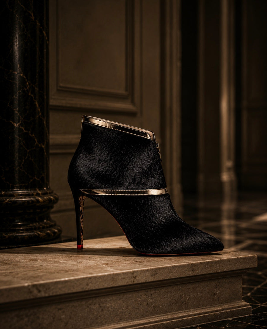 Black Pony Hair Lisette Bottie