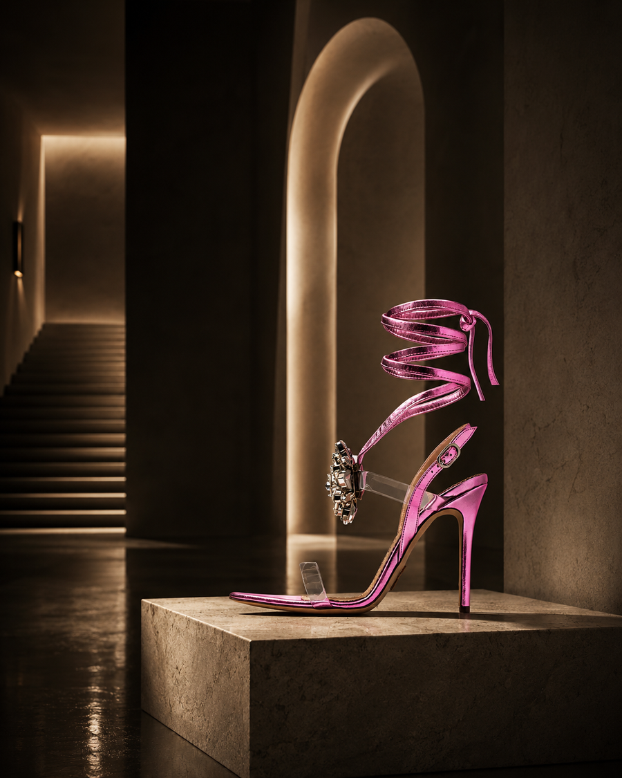 Pink Metallic Cristallo Sandal