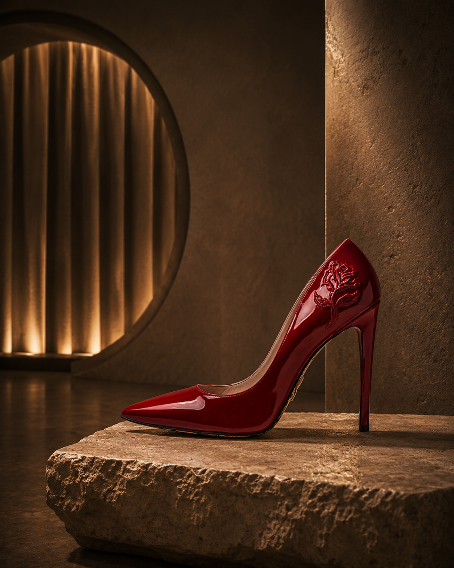 Red Patent Leather Donatella Pump