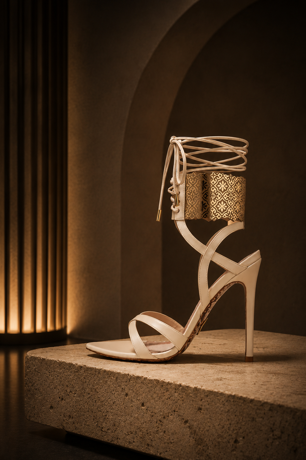 Beige Leather Bianca Sandal