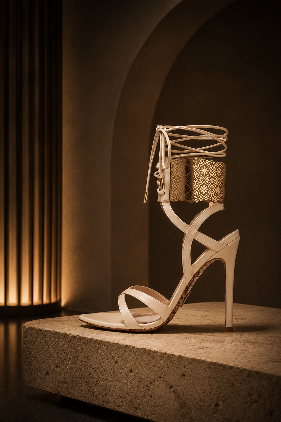 Beige Leather Bianca Sandal