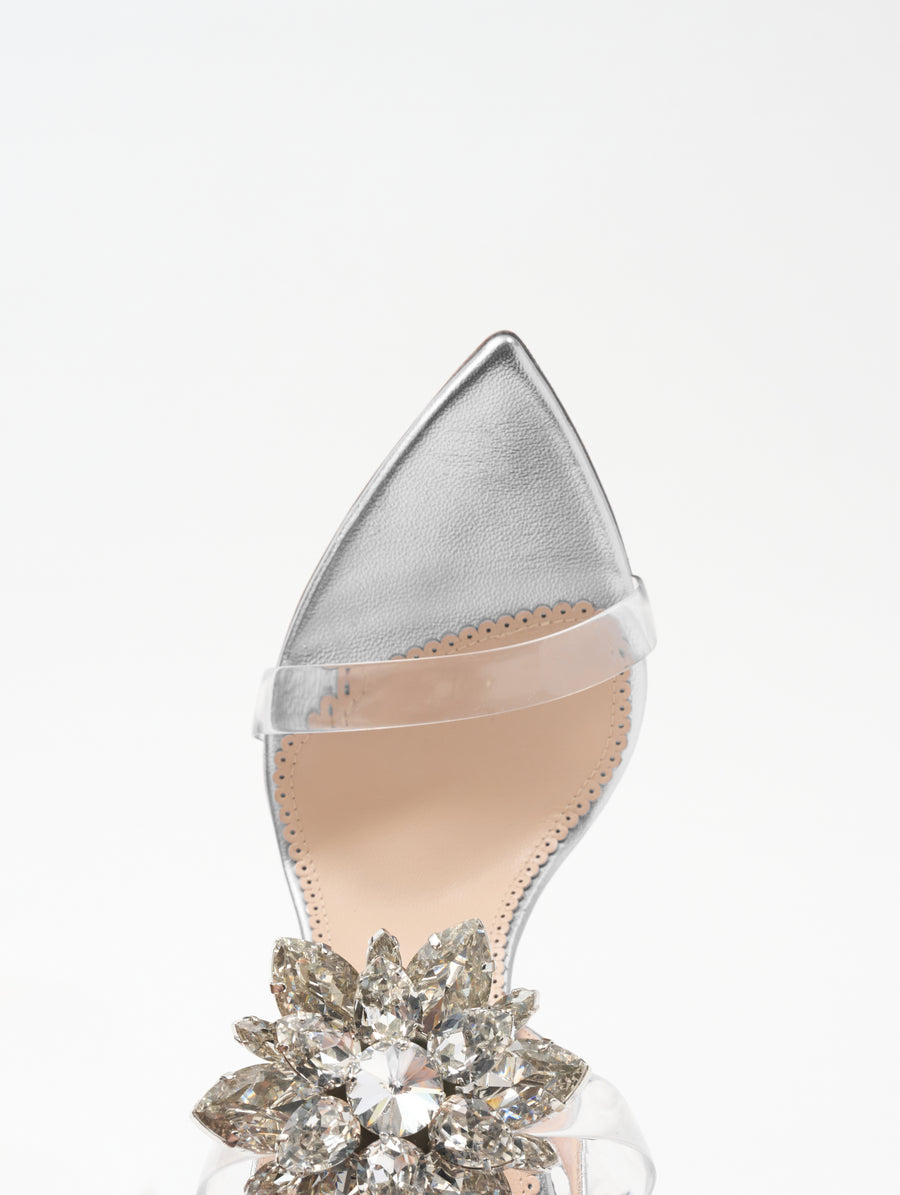 Silver Metallic Cristallo Sandal